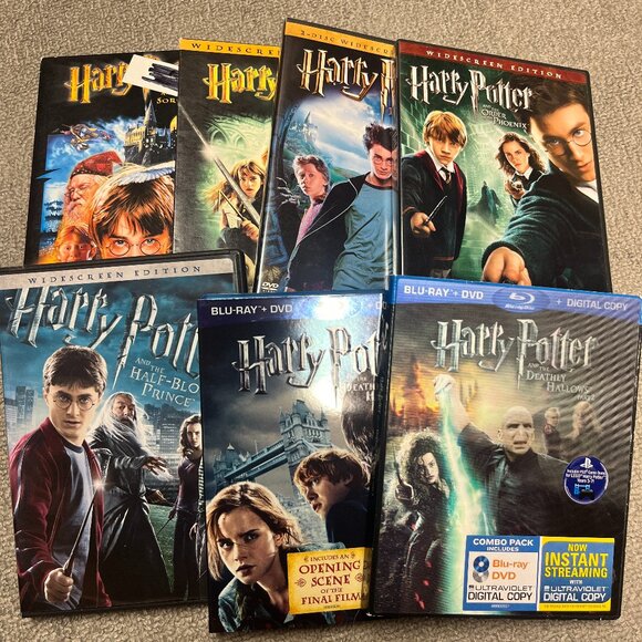 Harry Potter Movie Lot Of 7 DVD And Blu Ray Full Set With Cases  The Dealthy Hal - Picture 1 of 13
